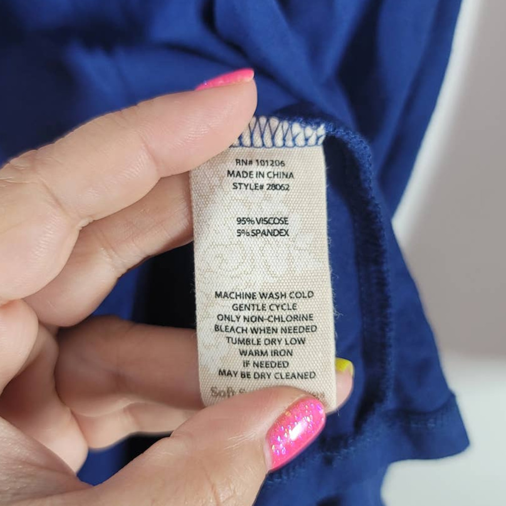 Soft Surroundings Basic Layering Tee Size S Super Soft Long Sleeve Stretch Blue - Picture 5 of 5